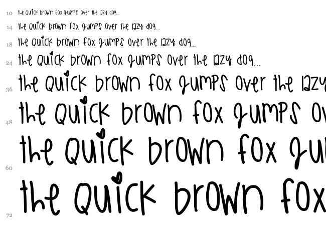 Whoa Baby font waterfall