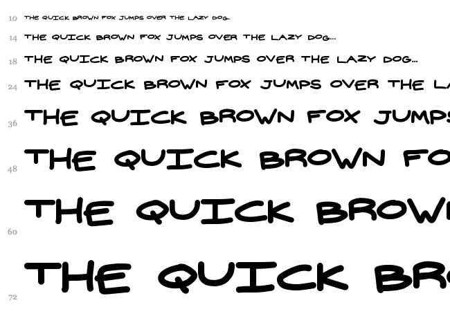 Widehand font waterfall