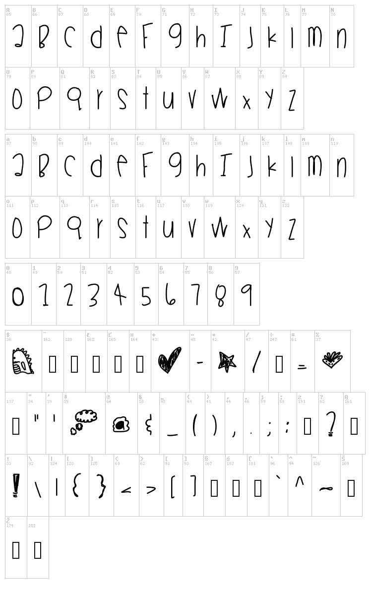Winners Parade font map