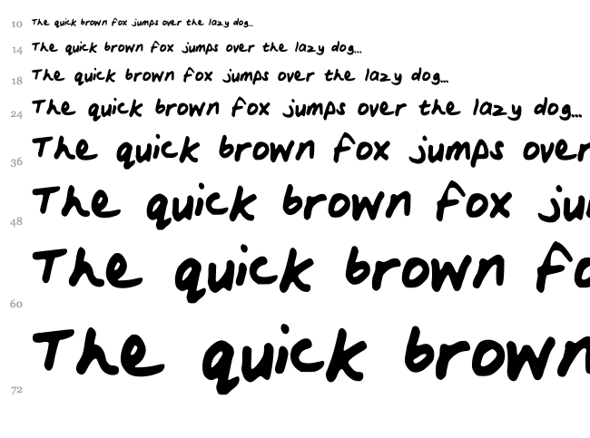 Woods Script font waterfall