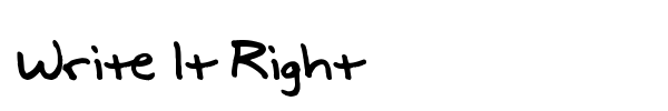 Write It Right font