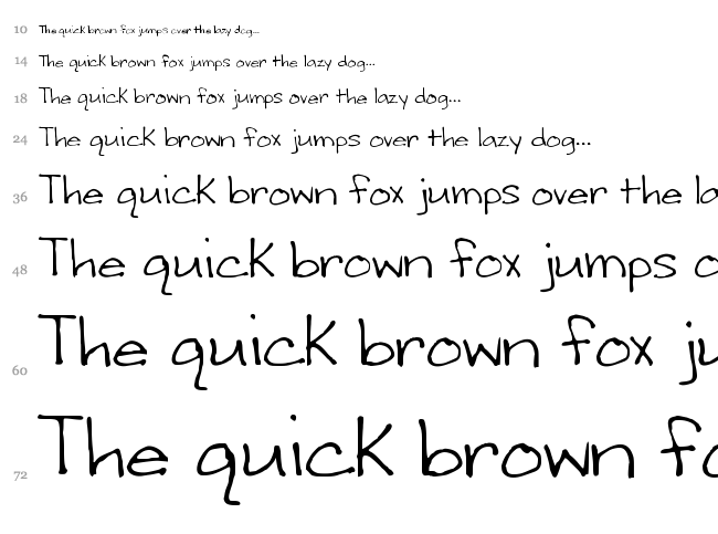 Writing Stuff font waterfall