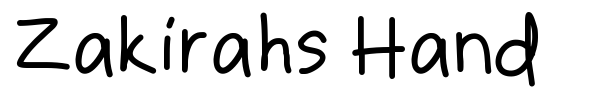 Zakirahs Hand font preview