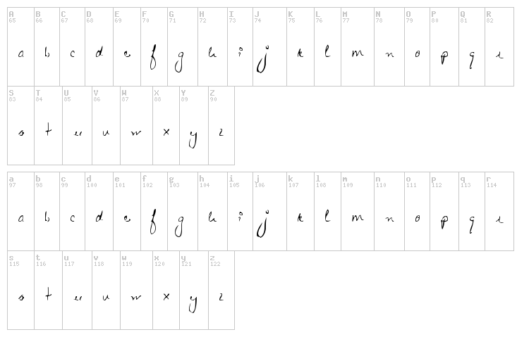 Zeebz font map