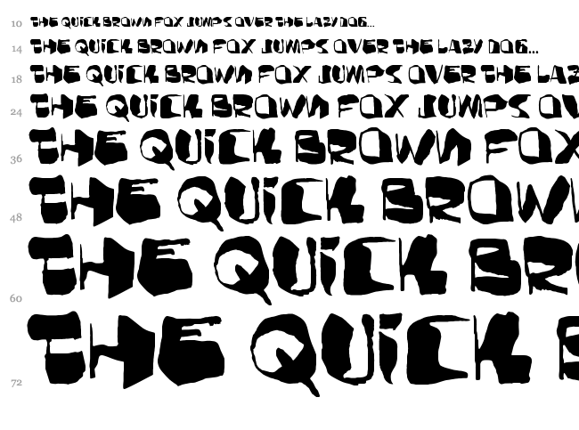 AD Bulky Note font waterfall
