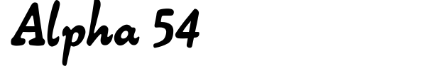 Alpha 54 font