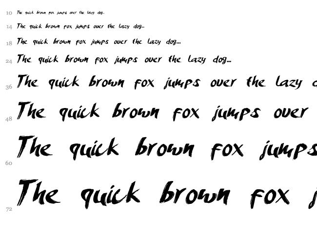 Amery Brush font waterfall