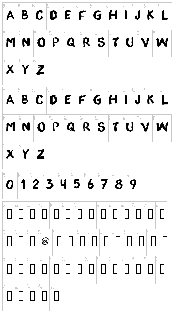 appo paint font map
