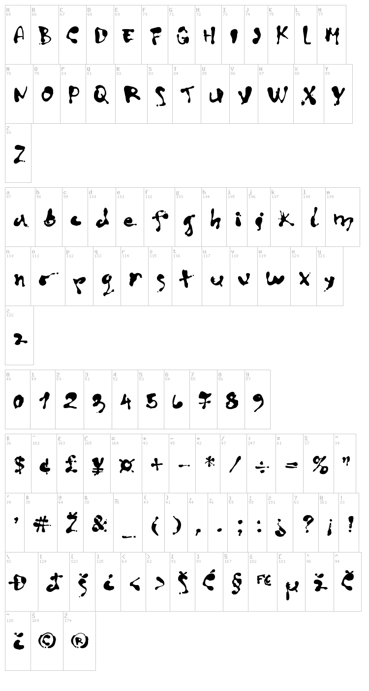 Art decor font map