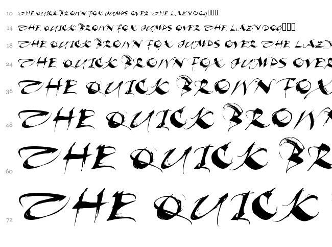 Beautiful Ink font waterfall