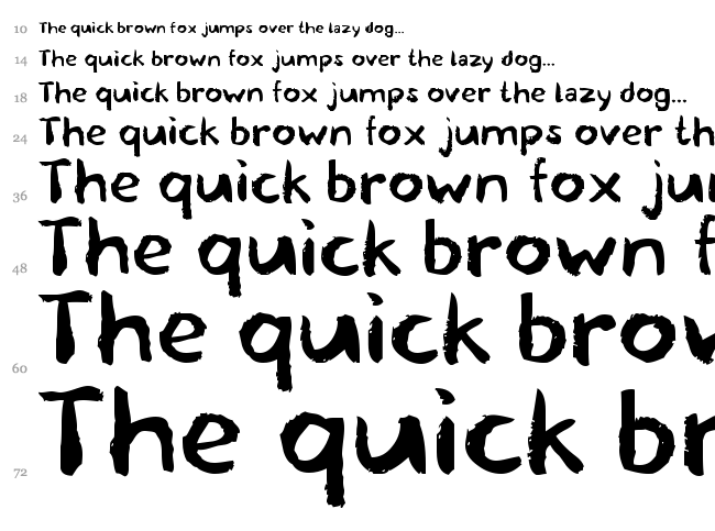 Blemished font waterfall