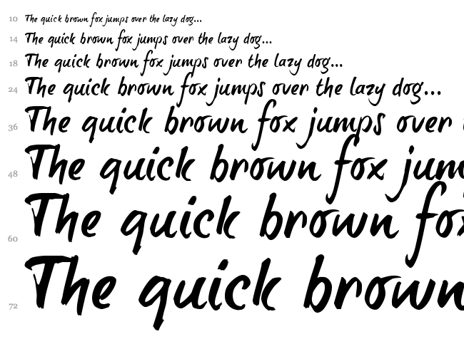 Brush Tip Terrence font waterfall