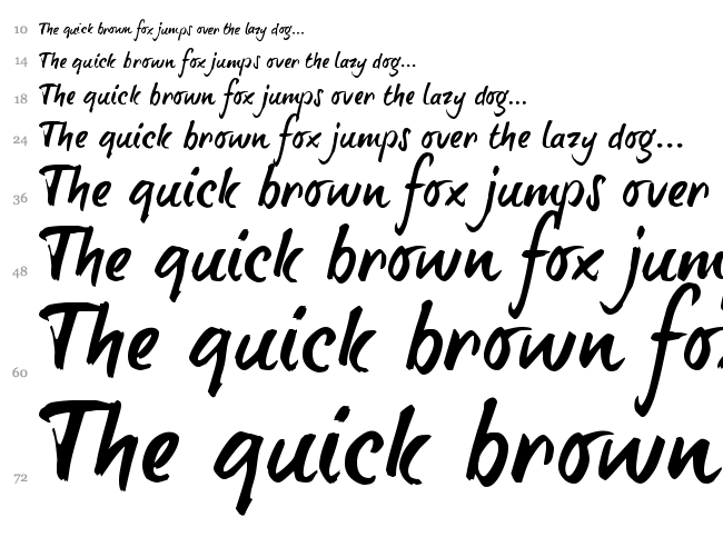 Brush Tip Terrence font waterfall