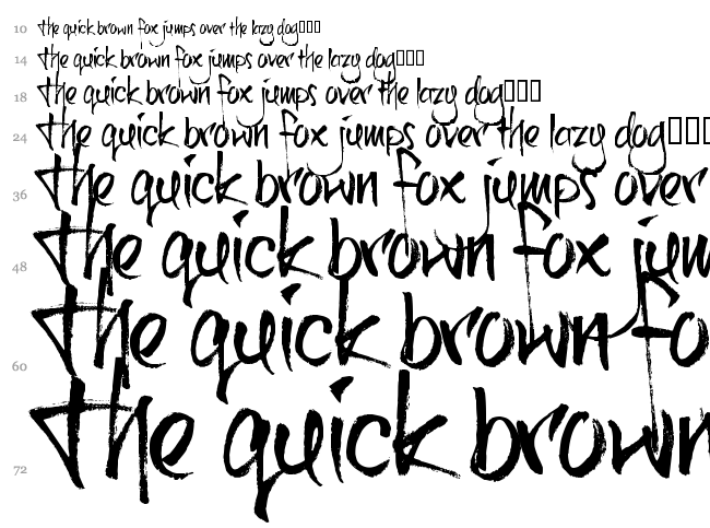 Brushtip C font waterfall