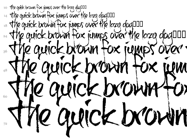 Brushtip C font waterfall