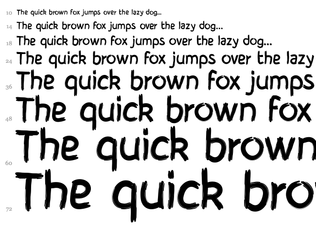 Brushy Cre font waterfall