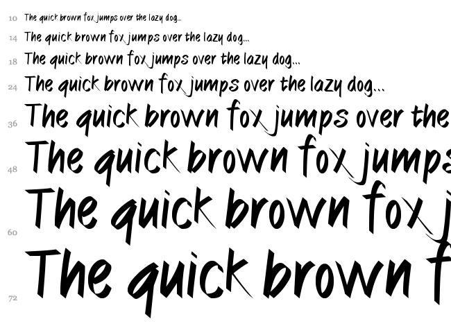 Cali Brush font waterfall