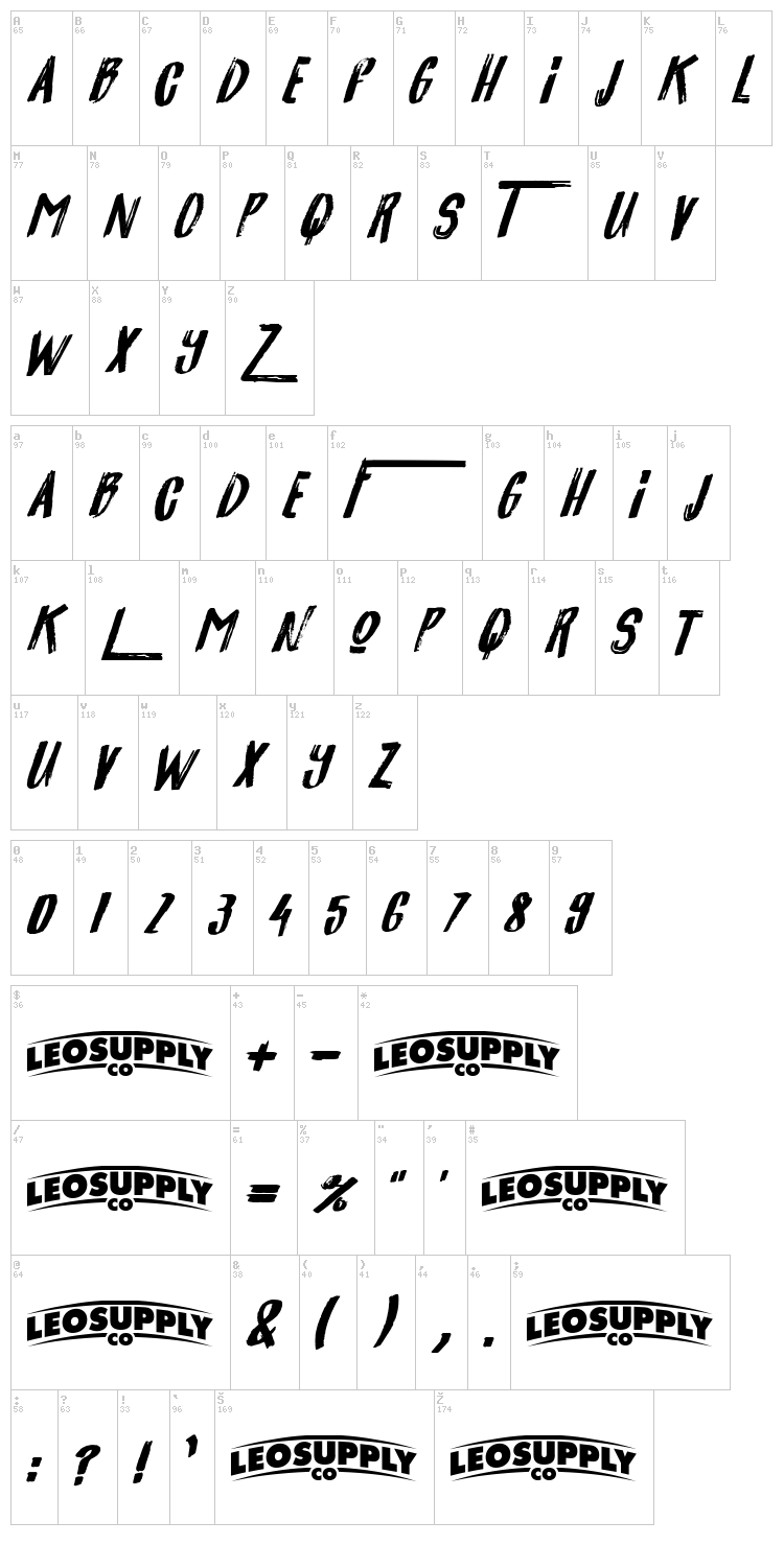 California font map