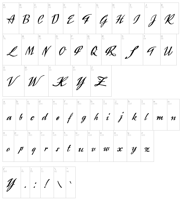 Exclusivite font map