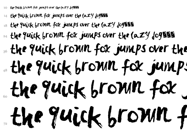Fast Brush font waterfall