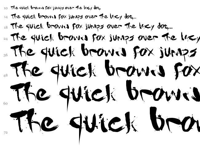 Gantz font waterfall