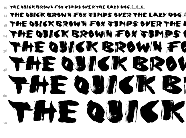 Greed font waterfall