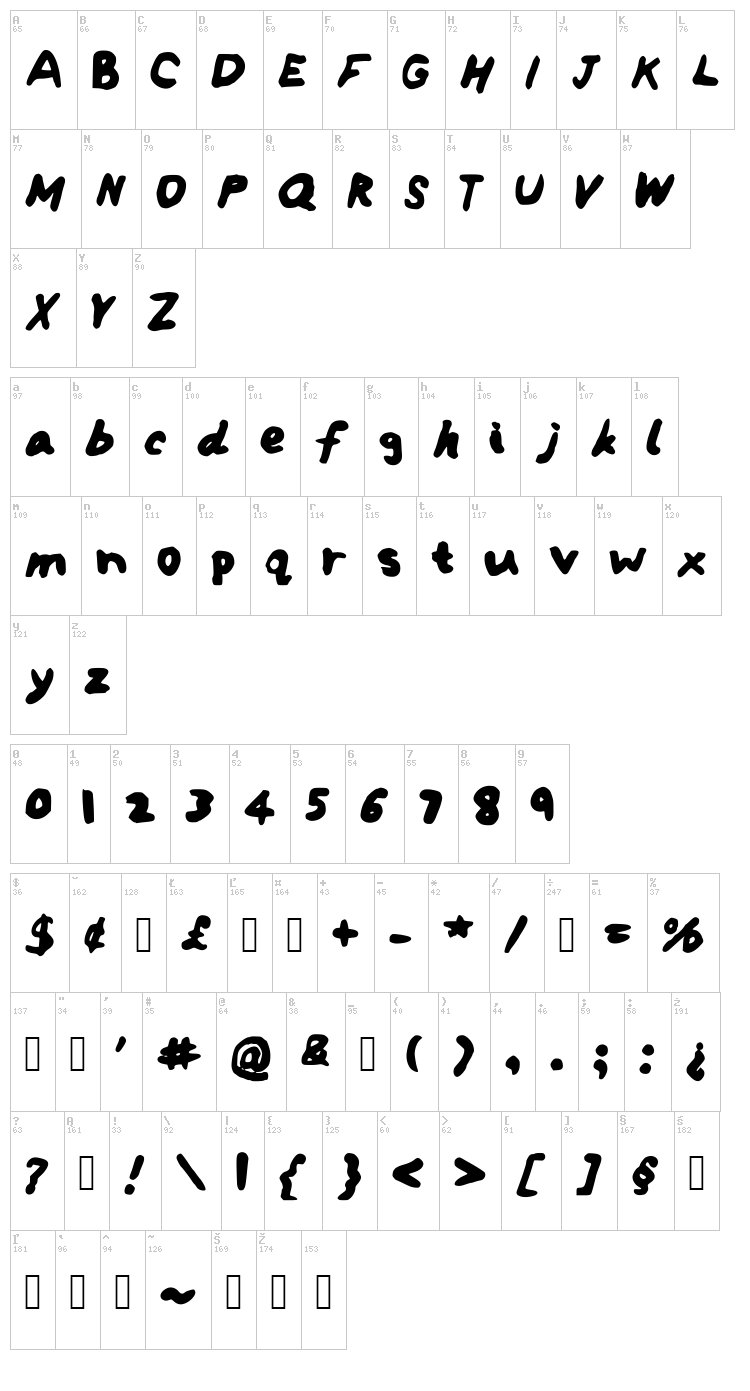 IYS Dead End Street font map