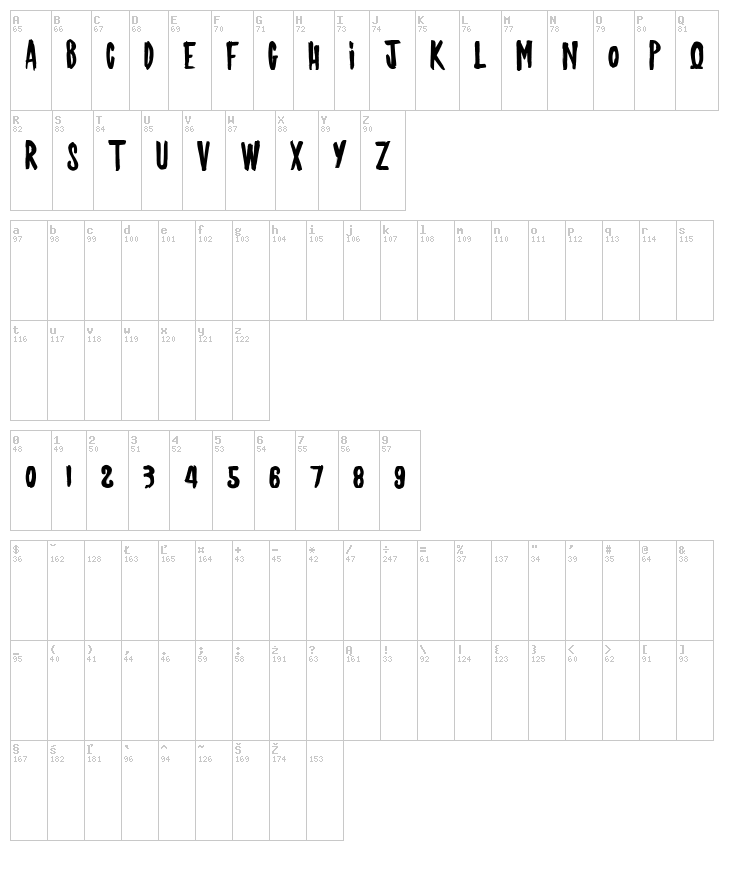 Jackyshow font map