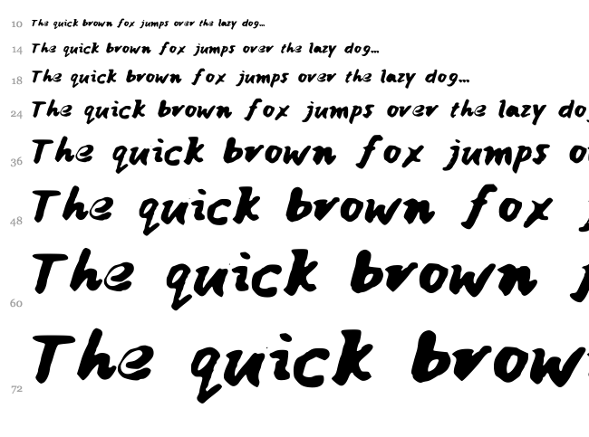Janice Hand Ink font waterfall