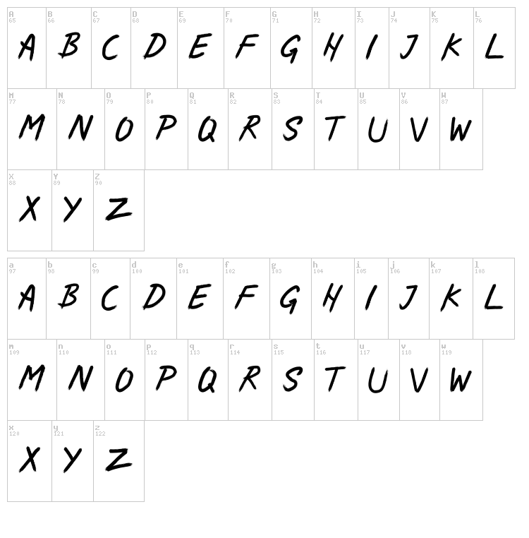 Juniper font map