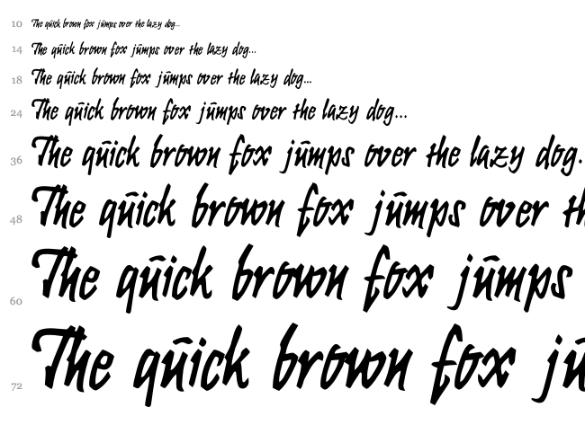 Krugmann Brush font waterfall