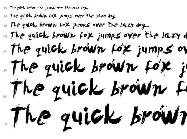 Levi Brush font waterfall