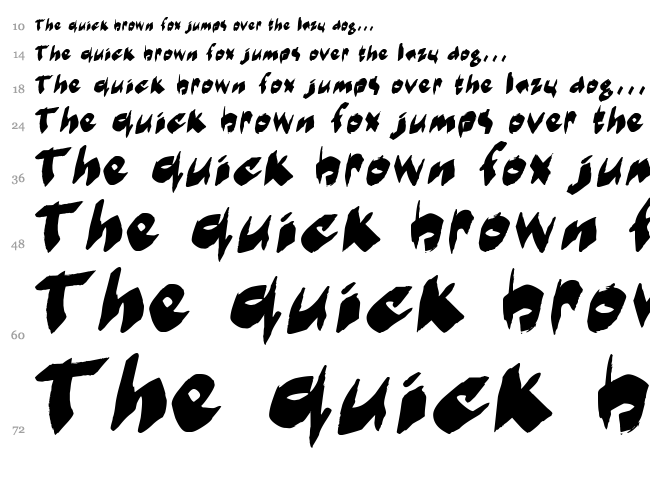 Marker Moe II font waterfall