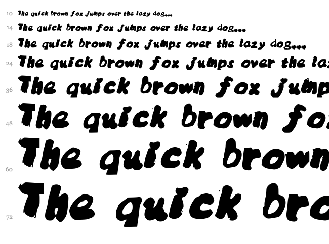 MessyBubble font waterfall