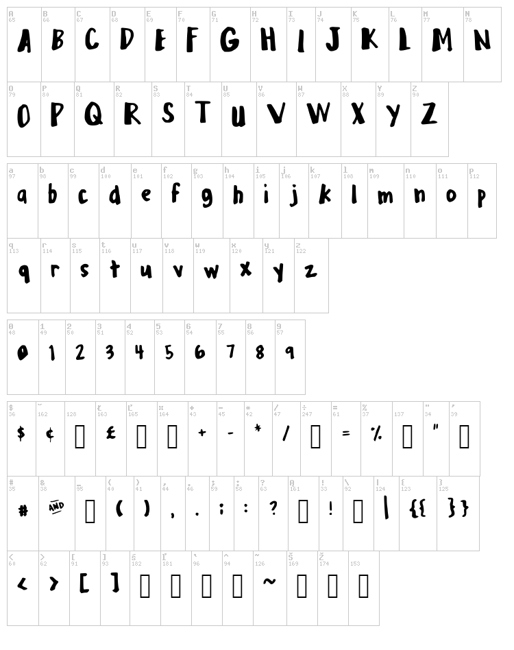 Mix Plump font map