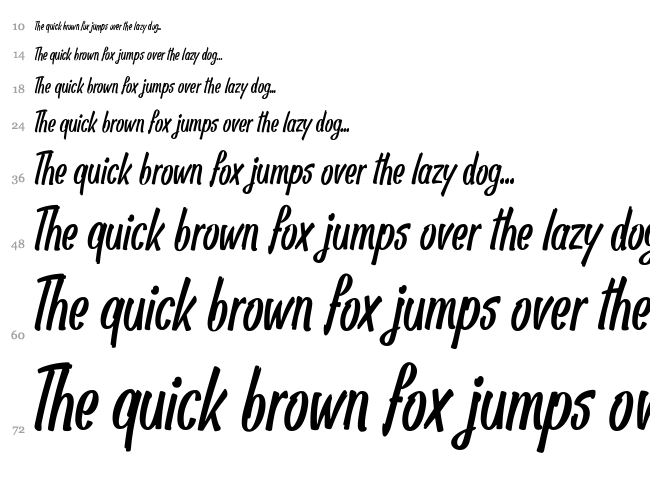 Pan Pizza font waterfall