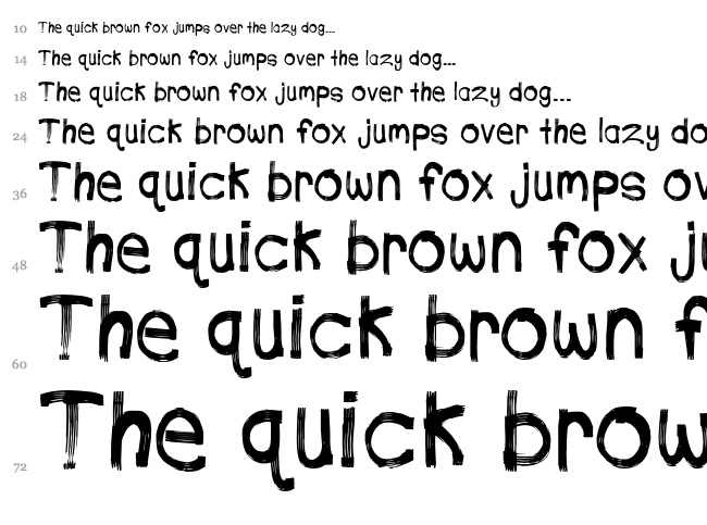 Phone Streak font waterfall