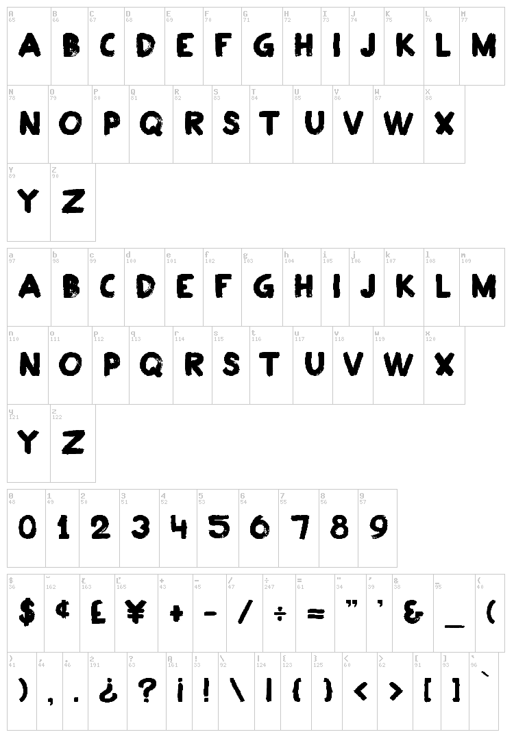 Plakkaat font map