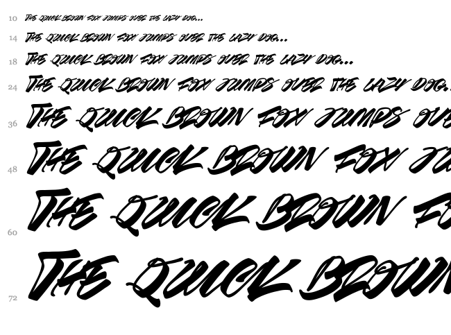 Race Fever Brush font waterfall