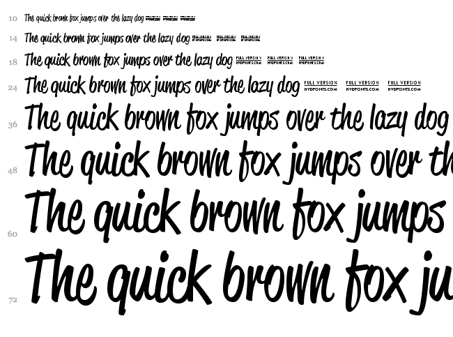 Reklame Script font waterfall