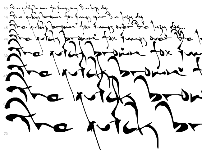 Shortbrush font waterfall