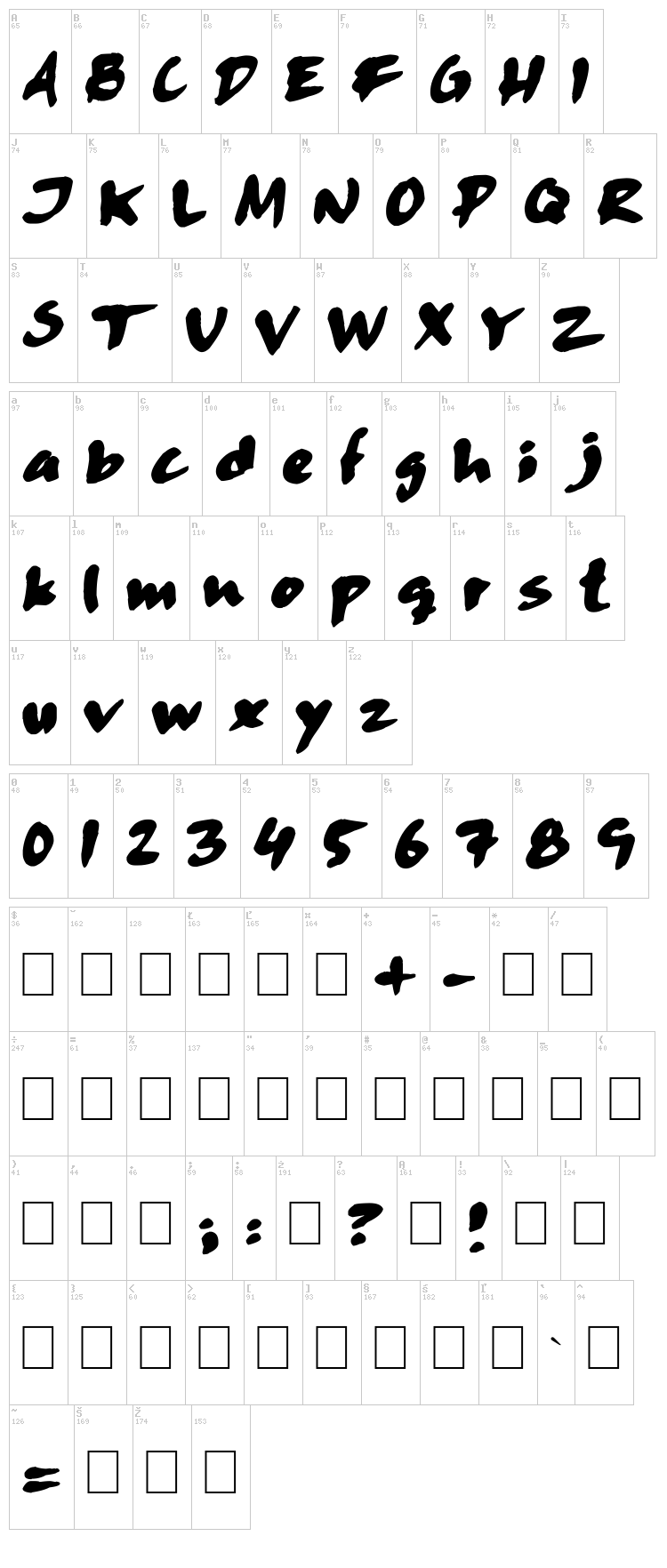 Skitser Cartoon font map