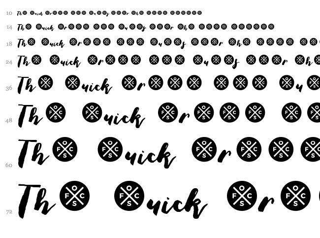 Thick Brush font waterfall
