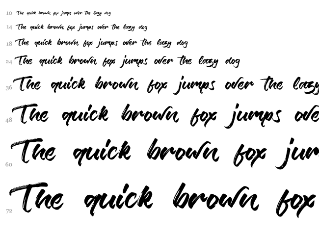 Verbena font waterfall