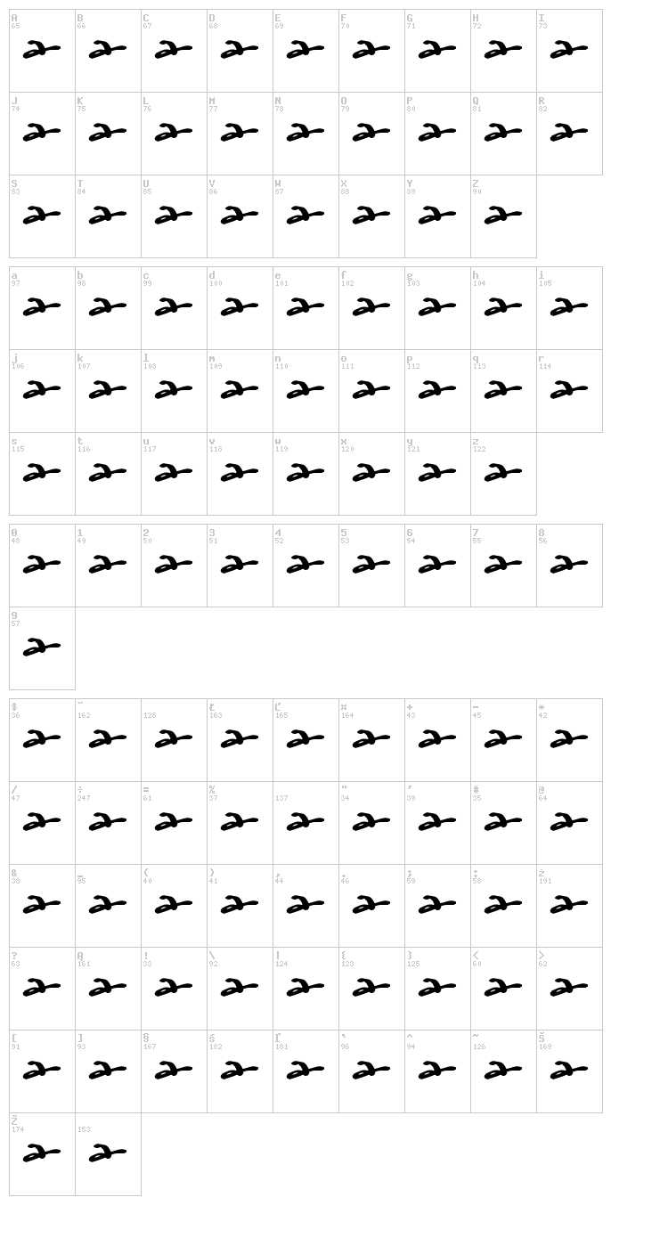 Watermark font map