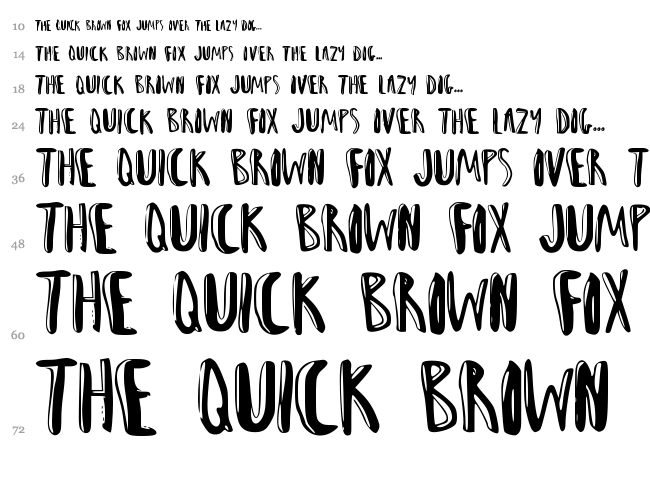 Woah font waterfall