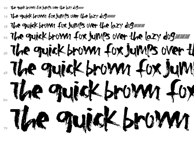 Zombie Treats font waterfall