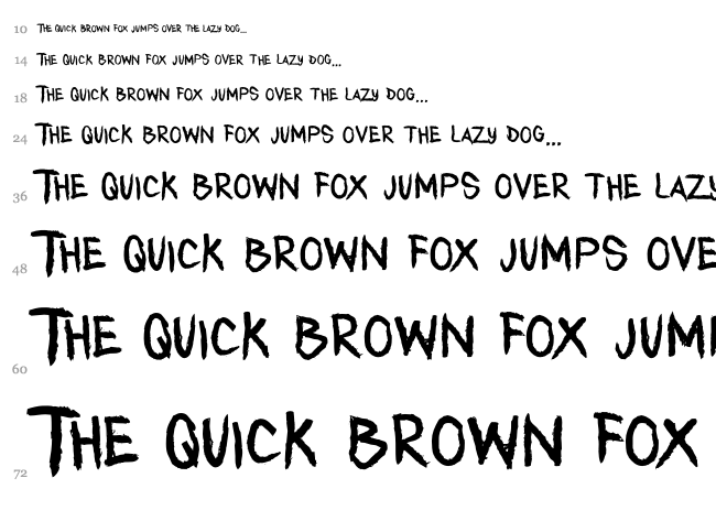 Any Takers font waterfall