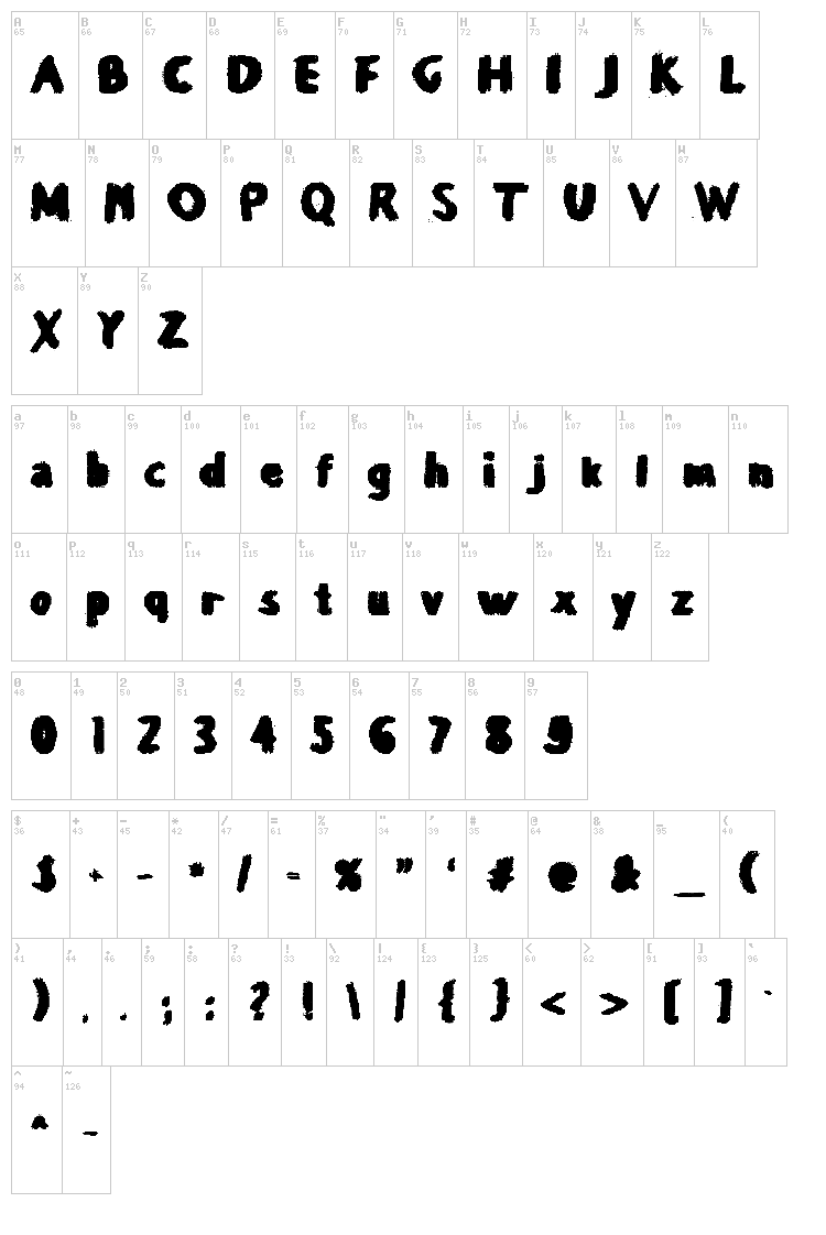 Balballa font map