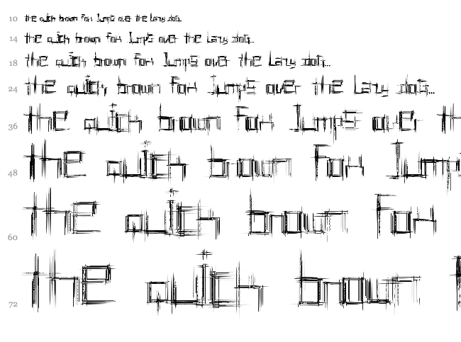 Bruised font waterfall